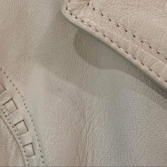 Vintage Leather Trench Coat Cream size L 14 - Picture 12 of 16
